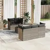 Image de Salon de jardin modulable Vidaxl resine tressee gris 6 pieces x 124 x 69