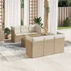 Image de Salon de jardin modulable VIDAXL rotin beige 7 pieces x 179 x 69 6 personnes