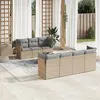 Image de Salon de jardin modulable Vidaxl resine tressee beige 8 pieces x 179 x 69 7 personnes