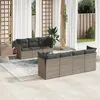 Image de Salon de jardin modulable VIDAXL rotin gris 8 pieces x 179 x 69 7 personnes