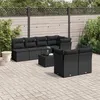 Image de vidaXL Salon de jardin 8 pcs avec coussins noir résine tressée 3249134
