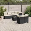 Image de Salon de jardin modulable Vidaxl resine tressee noir 8 pieces x 124 x 69 7 personnes