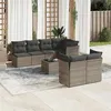Image de Salon de jardin modulable VIDAXL rotin gris 8 pieces x 124 x 69 7 personnes