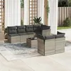 Image de Salon de jardin modulable Vidaxl 8 pieces resine tressee gris 55.0 x 55 x 37 cm