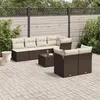 Image de Salon de jardin modulable vidaxl 8 pieces rotin marron 62 x 124 x 69 cm 2 personnes