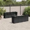 Image de Salon de jardin modulable Vidaxl resine tressee noir 9 pieces x 234 x 69 8 personnes
