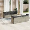 Image de Salon de jardin modulable Vidaxl resine tressee gris 9 pieces x 234 x 69