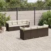 Image de Salon de jardin modulable Vidaxl rotin marron 9 pieces x 234 x 69 8 personnes