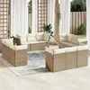 Image de Salon de jardin modulable Vidaxl resine tressee beige 12 pieces x 179 x 69 12 personnes