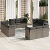 Image de Salon de jardin modulable Vidaxl resine tressee gris 12 pieces x 179 x 69 12 personnes