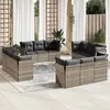 Image de 12 pieces Vidaxl resine tressee gris salon de jardin modulable