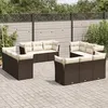 Image de Salon de jardin modulable Vidaxl resine tressee marron 12 pieces x 179 x 69 12 personnes