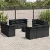 Image de Salon de jardin modulable Vidaxl resine tressee noir 13 pieces x 179 x 69 12 personnes