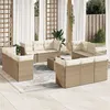 Image de Salon de jardin modulable VIDAXL rotin beige 13 pieces x 179 x 69 12 personnes