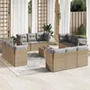 Image de Salon de jardin modulable VIDAXL resine tressee beige 13 pieces x 179 x 69 12 personnes