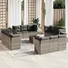 Image de Salon de jardin modulable Vidaxl resine tressee gris 13 pieces x 179 x 69