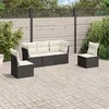 Image de vidaXL Salon de jardin 5 pcs avec coussins noir résine tressée 3249185