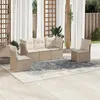 Image de Salon de jardin modulable VIDAXL resine tressee beige 5 pieces x 179 x 69 5 personnes
