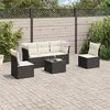 Image de Salon de jardin modulable VIDAXL resine tressee noir 6 pieces x 179 x 69 5 personnes