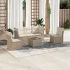 Image de Salon de jardin modulable VIDAXL resine tressee beige 6 pieces x 179 x 69