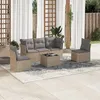 Image de Salon de jardin modulable - Lot de 6 pieces - Resine tressee - 3 personnes - Beige - 55 x 55 x 37 cm