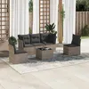 Image de Salon de jardin modulable Vidaxl resine tressee gris 6 pieces x 179 x 69 5 personnes