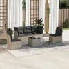 Image de Salon de jardin modulable Vidaxl resine tressee gris 6 pieces x 179 x 69