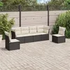 Image de vidaXL Salon de jardin 6 pcs avec coussins noir résine tressée 3249205