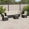 Image de vidaXL Salon de jardin 7 pcs avec coussins noir résine tressée 3249215