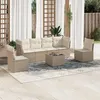 Image de Salon de jardin modulable VIDAXL rotin beige 7 pieces x 234 x 69 6 personnes