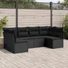 Image de 6 pieces Vidaxl 6 personnes noir resine tressee salon de jardin modulable