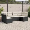 Image de vidaXL Salon de jardin 6 pcs avec coussins noir résine tressée 3249225