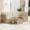 Image de Salon de jardin modulable VIDAXL resine tressee beige 7 pieces x 234 x 69 6 personnes