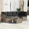 Image de Salon de jardin modulable VIDAXL rotin gris 7 pieces x 234 x 69 6 personnes