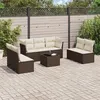 Image de Salon de jardin modulable Vidaxl rotin marron 8 pieces x 110 x 69 7 personnes