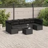 Image de vidaXL Salon de jardin 8 pcs avec coussins noir résine tressée 3249274