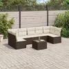 Image de Salon de jardin modulable Vidaxl resine tressee marron 8 pieces 55.0 x 55 x 37 7 personnes
