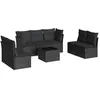 Image de Salon de jardin vidaXL 8 pcs avec coussins noir tressée
