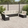 Image de Salon de jardin modulable Vidaxl resine tressee noir 8 pieces x 110 x 69 8 personnes