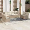 Image de Salon de jardin modulable Vidaxl resine tressee beige 8 pieces x 110 x 69 8 personnes