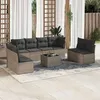 Image de Salon de jardin modulable Vidaxl resine tressee gris 9 pieces x 110 x 69 8 personnes