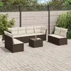 Image de Salon de jardin modulable Vidaxl resine tressee marron 9 pieces x 110 x 69 8 personnes