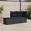 Image de Salon de jardin modulable Vidaxl resine tressee noir 3 pieces x 172 x 69 3 personnes