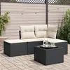 Image de Salon de jardin modulable VIDAXL rotin noir 5 pieces x 172 x 69 4 personnes