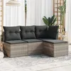 Image de Salon de jardin modulable vidaxl resine tressee 4 pieces gris 117 x 172 x 69 cm