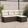 Image de Marron Vidaxl salon de jardin modulable resine tressee 4 pieces