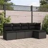 Image de Salon de jardin modulable Vidaxl resine tressee noir 5 pieces x 227 x 69 5 personnes
