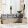 Image de vidaXL Salon de jardin avec coussins 5 pcs beige résine tressée 3249358