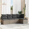 Image de Salon de jardin modulable Vidaxl resine tressee gris 5 pieces x 227 x 69 5 personnes