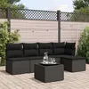 Image de Salon de jardin modulable Vidaxl resine tressee noir 6 pieces x 227 x 69 5 personnes